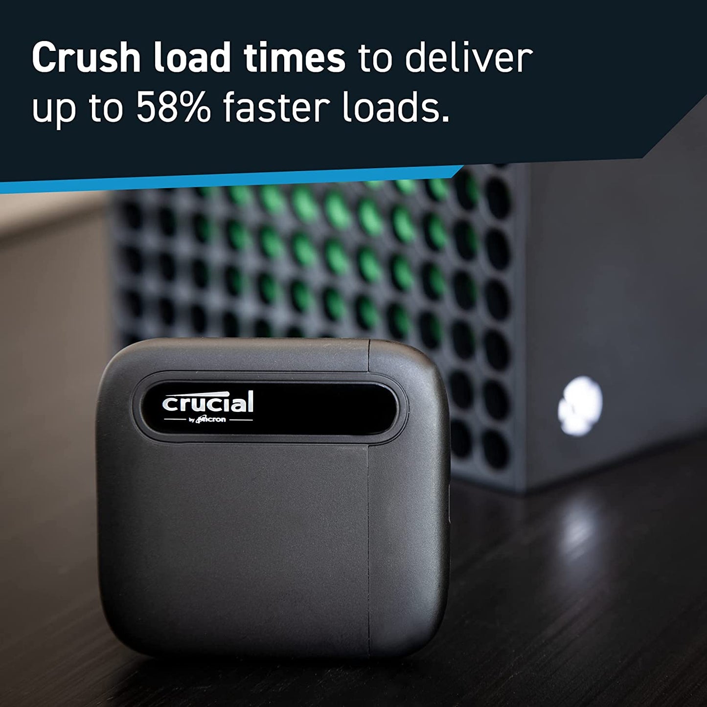 Crucial X6 1TB Portable SSD - Up to 800MB/s - PC and Mac - USB 3.2 USB-C External Solid State Drive
